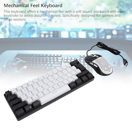 RGB-beleuchtetes Kabelgebundenes Gaming-Tastatur-Maus-Set mit Mechanischem Gefühl, Tragbare Ergonomische Mehrfarbige Tastatur mit Hintergrundbeleuchtung für XP/Win7/Win10, ABS-Material Bild 2