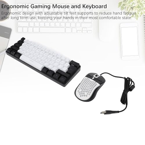 RGB-beleuchtetes Kabelgebundenes Gaming-Tastatur-Maus-Set mit Mechanischem Gefühl, Tragbare Ergonomische Mehrfarbige Tastatur mit Hintergrundbeleuchtung für XP/Win7/Win10, ABS-Material Bild 3