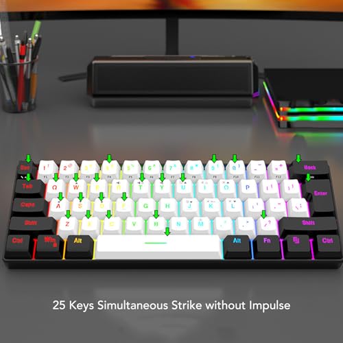 RGB-beleuchtetes Kabelgebundenes Gaming-Tastatur-Maus-Set mit Mechanischem Gefühl, Tragbare Ergonomische Mehrfarbige Tastatur mit Hintergrundbeleuchtung für XP/Win7/Win10, ABS-Material Bild 4
