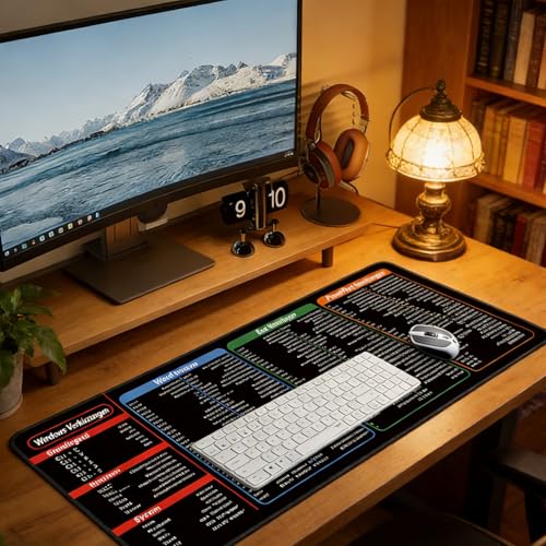 Mauspad XXL, Excel Schreibtischunterlage Deutsch, Gaming Mousepad 600 x 300 MM für Word PPT Windows, Verbessert Geschwindigkeit Mauspad groß Anti Rutsch Schreibtischunterlage für Zuhause Büro Bild 5