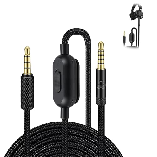 Headset Kabel Ersatz kompatibel mit klinkenkabel Logitech G Pro X G Pro G433 G233, 3,5 mm Kopfhörer Audiokabel Gaming Headset mit Lautstärke Mikrofonsteuerung, geflochtenes Kabel 2 m Bild 1