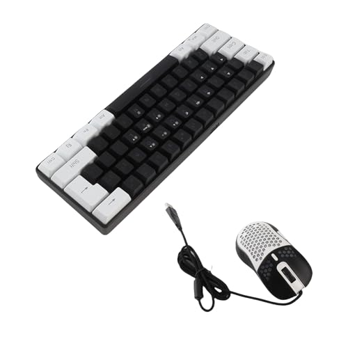 RGB-Gaming-Tastatur-Maus-Set mit Mechanischem Gefühl, Tragbare Mehrfarbige Tastatur mit Hintergrundbeleuchtung für XP/Win7/Win10, Ergonomisches Design, ABS-Material (Schwarzer, weißer Bild 6
