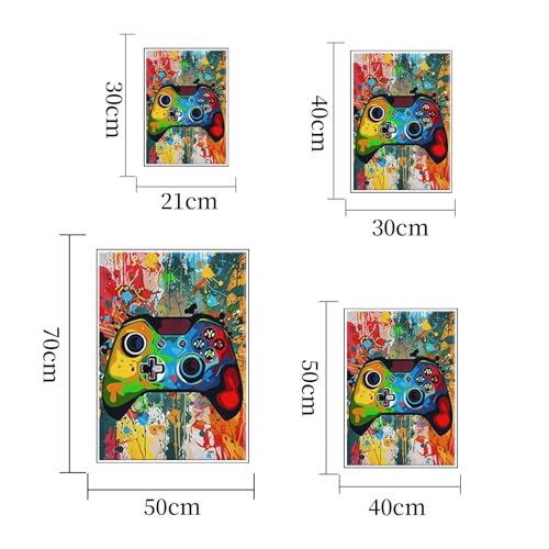Xiyocadt 3 Stück Gaming Poster, Gaming Wanddekoration, Teile Bunte Graffiti Wandbilder – Controller & Headset Motiv für Jungen Schlafzimmer & Esports Gamer Raum, Ungerahmt (50 x 70 cm) Bild 6