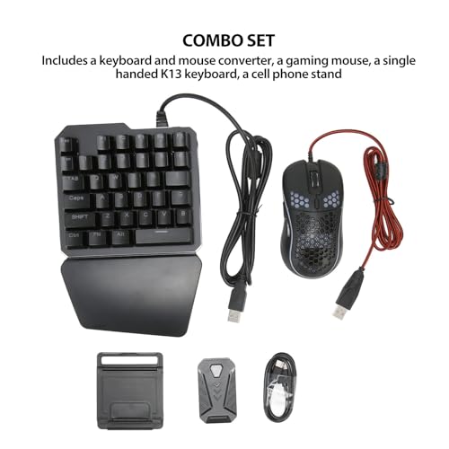 FAUOSWUK 4-in-1-Kombipaket für Mobile Spiele, Tastatur-Maus-Konverter mit Gaming-Maus und Verstellbarem Telefonständer für -Spiele Bild 4
