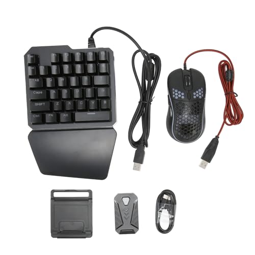 FAUOSWUK 4-in-1-Kombipaket für Mobile Spiele, Tastatur-Maus-Konverter mit Gaming-Maus und Verstellbarem Telefonständer für -Spiele Bild 6