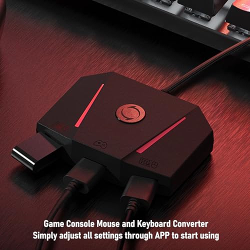 Gaming-Maus-Tastatur-Konverter, RGB-Adapter für X/S-, Breite Kompatibilität, App-Steuerung für Präzise Geschwindigkeitsspieler, ABS-Schwarz mit RGB-Licht Bild 4