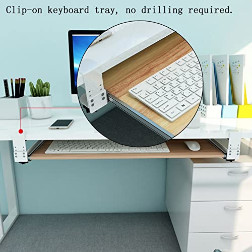 ClampOn Tastaturablage aus Holz, erweiterbare Plattform für Tastatur und Maus, Walnussholz-Finish, 65 x 30 cm, ideal für Home Office & Gaming SetupDesign Bild 5