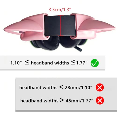 Pinkfarbene Katzenohren für Kopfhörer, süße Katzenohren aus Silikon, abnehmbare Kopfhörer-Accessoires, passend für die meisten Kopfhörer Bild 3