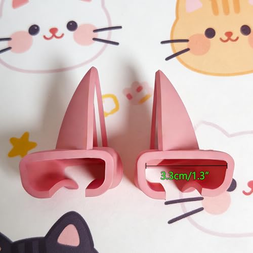 Pinkfarbene Katzenohren für Kopfhörer, süße Katzenohren aus Silikon, abnehmbare Kopfhörer-Accessoires, passend für die meisten Kopfhörer Bild 4
