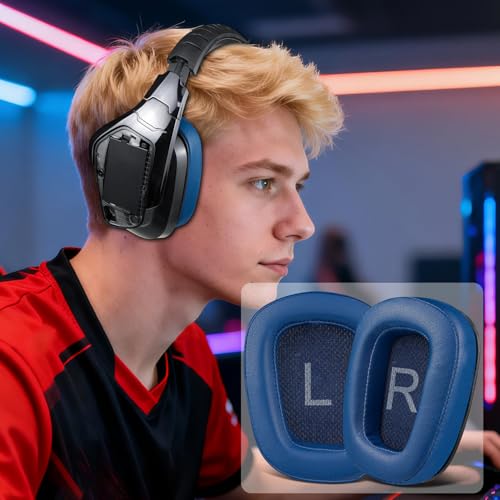 SOULWIT Ohrpolster aus Proteinleder, Ersatz für Logitech G35 G930 G933 G933S G935 G633 G633S G635 G533 G430 G431 G432 G433 Gaming Headset, Ohrpolster für G332 G230 G231 G233 Kopfhörer Bild 4