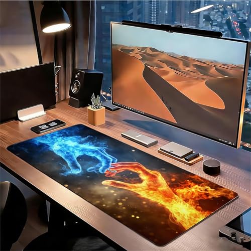Gaming Mauspad XXL 1600x800x3mm Abstrakt Mousepad, Große Speed rutschfeste Schreibtischunterlage Hand Verbessert Präzision und Geschwindigkeit mit Stoßdämpfung für Tastatur und Maus Homeoffice xg-173 Bild 3