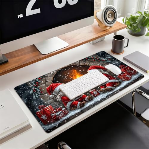 Gaming Mauspad XXL 1600x800x3mm Weihnachten Mousepad, Große Speed Rutschfeste Schreibtischunterlage Winter Verbessert Präzision und Geschwindigkeit mit Stoßdämpfung für Tastatur Maus Homeoffice xg-167 Bild 2