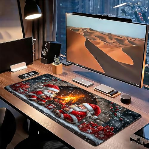 Gaming Mauspad XXL 1600x800x3mm Weihnachten Mousepad, Große Speed Rutschfeste Schreibtischunterlage Winter Verbessert Präzision und Geschwindigkeit mit Stoßdämpfung für Tastatur Maus Homeoffice xg-167 Bild 3
