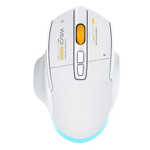 Jectse Gaming-Maus, 12800 DPI, 3-Modus-Konnektivität, Ergonomisches Design mit 7 Programmierbaren Tasten und RGB-Beleuchtung, für Wettbewerbsfähiges Gaming und den Professionellen (White) Bild 1