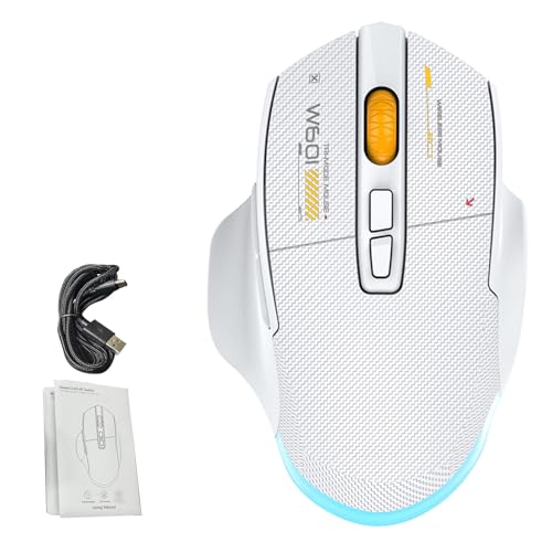 Jectse Gaming-Maus, 12800 DPI, 3-Modus-Konnektivität, Ergonomisches Design mit 7 Programmierbaren Tasten und RGB-Beleuchtung, für Wettbewerbsfähiges Gaming und den Professionellen (White) Bild 7