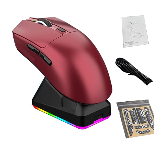 VBESTLIFE Kabellose Gaming-Maus mit 3 Modi und RGB-Ladestation, Leichte Ergonomische Bluetooth-Gaming-Maus, 7 Tasten, für Laptop-PC (Rot) Bild 7