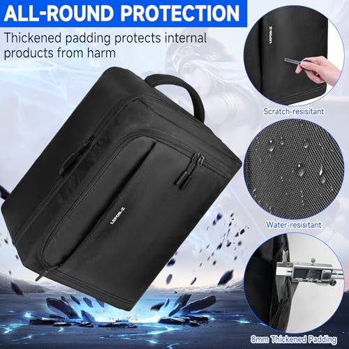 Gaming-Reiserucksack kompatibel mit PS5/PS5 Pro/PS5 Slim/PS4, schützende Tragetasche/Aufbewahrungstasche kompatibel mit PlayStation 5 Konsole,Headset,Controllern,Monitor,15,6 Zoll Laptop und Zubehör Bild 5