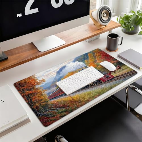 Gaming Mauspad XXL 1600x800x3mm Zug Mousepad, Große Speed rutschfeste Schreibtischunterlage Pferd Verbessert Präzision und Geschwindigkeit mit Stoßdämpfung für Tastatur und Maus Homeoffice xg-233 Bild 2
