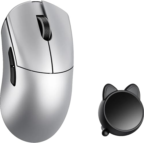 WLMOUSE Huan Gaming-Maus aus Magnesiumlegierung, 48 g, 8K Sprach- und Display-Receiver, Dual 8K kabellos/verkabelt, PAW3950HS Sensor, RGB-Radbeleuchtung, Nordic 54H20 (OM-Schalter) Bild 1