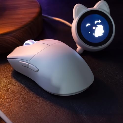WLMOUSE Huan Gaming-Maus aus Magnesiumlegierung, 48 g, 8K Sprach- und Display-Receiver, Dual 8K kabellos/verkabelt, PAW3950HS Sensor, RGB-Radbeleuchtung, Nordic 54H20 (OM-Schalter) Bild 3