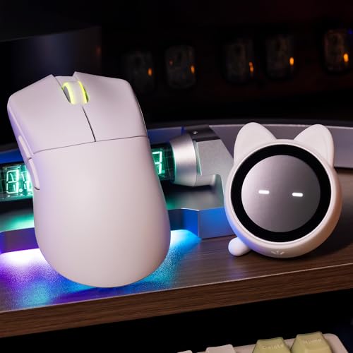 WLMOUSE Huan Gaming-Maus aus Magnesiumlegierung, 48 g, 8K Sprach- und Display-Receiver, Dual 8K kabellos/verkabelt, PAW3950HS Sensor, RGB-Radbeleuchtung, Nordic 54H20 (OM-Schalter) Bild 4