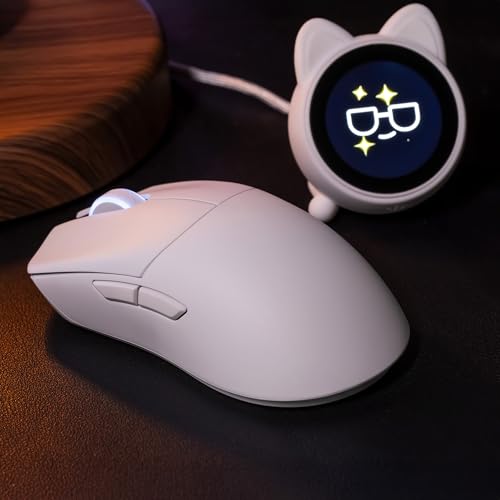 WLMOUSE Huan Gaming-Maus aus Magnesiumlegierung, 48 g, 8K Sprach- und Display-Receiver, Dual 8K kabellos/verkabelt, PAW3950HS Sensor, RGB-Radbeleuchtung, Nordic 54H20 (OM-Schalter) Bild 5
