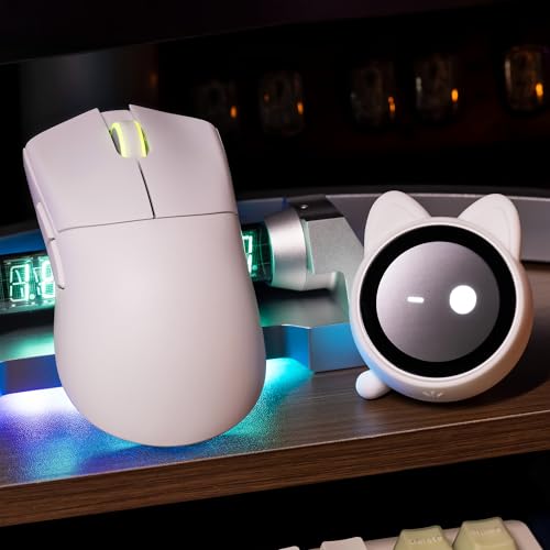 WLMOUSE Huan Gaming-Maus aus Magnesiumlegierung, 48 g, 8K Sprach- und Display-Receiver, Dual 8K kabellos/verkabelt, PAW3950HS Sensor, RGB-Radbeleuchtung, Nordic 54H20 (OM-Schalter) Bild 6