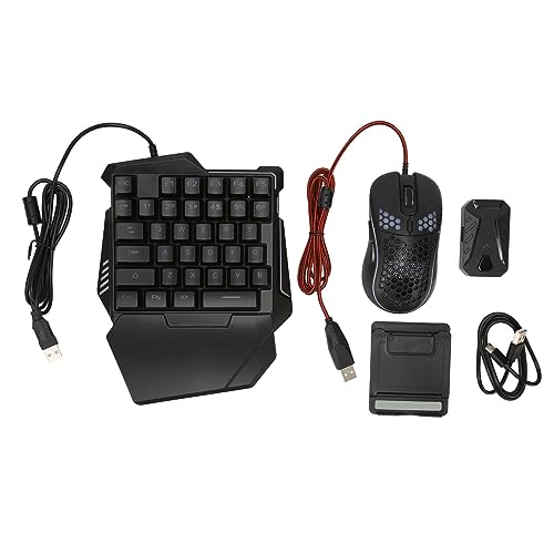 BONKZEBU RGB-Halb-Gaming-Tastatur- und Maus-Konverter-Set, Geräuschlose Einhändige Kabelgebundene Tastatur mit Gaming-Maus für PUBG Mobile, Free, für, Bild 6