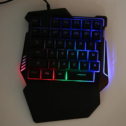 BONKZEBU RGB-Halb-Gaming-Tastatur- und Maus-Konverter-Set, Geräuschlose Einhändige Kabelgebundene Tastatur mit Gaming-Maus für PUBG Mobile, Free, für, Bild 7