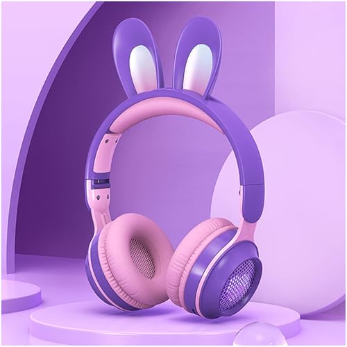OHAANYY Bluetooth Kopfhörer Kinder, Kabellose Katzenohren Kopfhörer mit LED Licht – Over Ear Kinderkopfhörer für Mädchen mit Mikrofon, 85dB Lautstärkebegrenzung für iPad/Tablet/Schule Bild 1