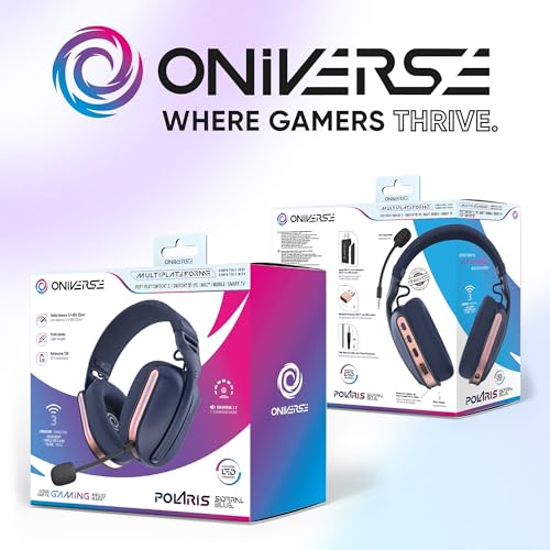 Kabellose Gaming-Headset, kompatibel mit PS5, PS4, Switch, PC, mobil, leicht, LED, geringe Latenz 2,4 GHz oder Bluetooth, Akku 33 Stunden, virtueller Sound, 7.1, Dual-Mikrofon – Polaris (Blau Bild 6