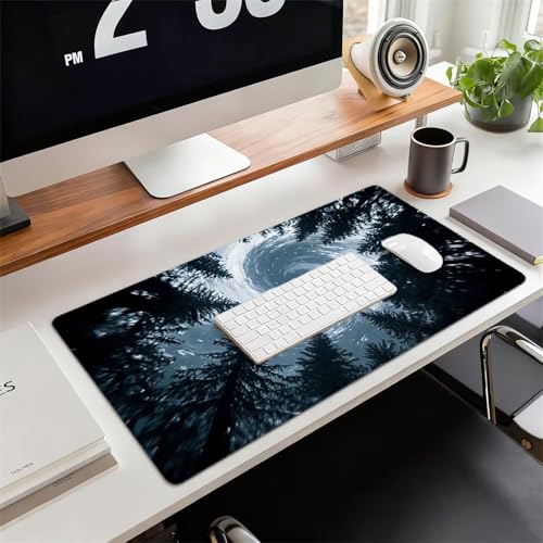 Gaming Mauspad XXL 1600x800x3mm Schwarz Mousepad, Große Speed rutschfeste Schreibtischunterlage Strudel Verbessert Präzision und Geschwindigkeit mit Stoßdämpfung für Tastatur Maus Homeoffice xg-257 Bild 2