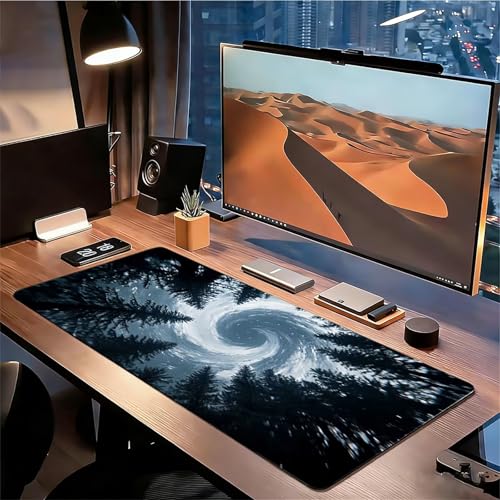 Gaming Mauspad XXL 1600x800x3mm Schwarz Mousepad, Große Speed rutschfeste Schreibtischunterlage Strudel Verbessert Präzision und Geschwindigkeit mit Stoßdämpfung für Tastatur Maus Homeoffice xg-257 Bild 3