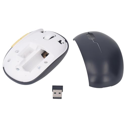 Kabellose Bluetooth-Tastatur und -Maus-Kombination, Dual-Modus, 100 Tasten, ergonomische Gaming-Tastatur, 1600 DPI, Maus-Set für PC, Laptop, Desktop-Computer, ABS, Schwarz (Gelb) Bild 2