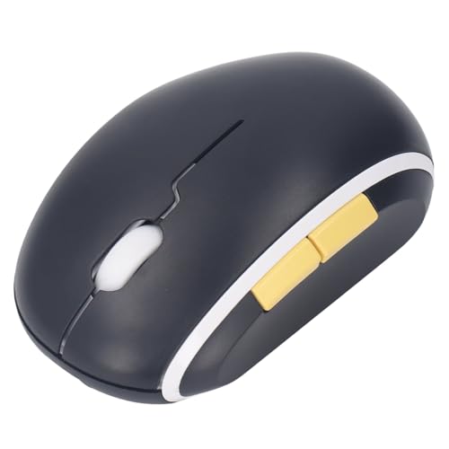 Kabellose Bluetooth-Tastatur und -Maus-Kombination, Dual-Modus, 100 Tasten, ergonomische Gaming-Tastatur, 1600 DPI, Maus-Set für PC, Laptop, Desktop-Computer, ABS, Schwarz (Gelb) Bild 4