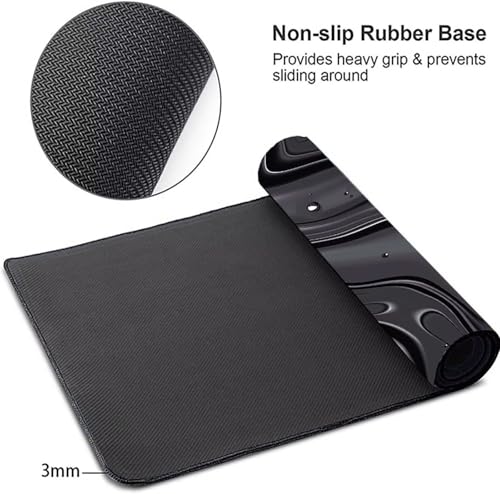 Mauspad XXL 1400x600x3 mm Gaming Mousepad mit Vernähte Kanten - rutschfest Mouse Pad - für PC mit Glatter Oberfläche Mauspad, Mousepad Schwarz Abstrakt, Maus Pad für alle Maustypen PjY1262 V-M Bild 4