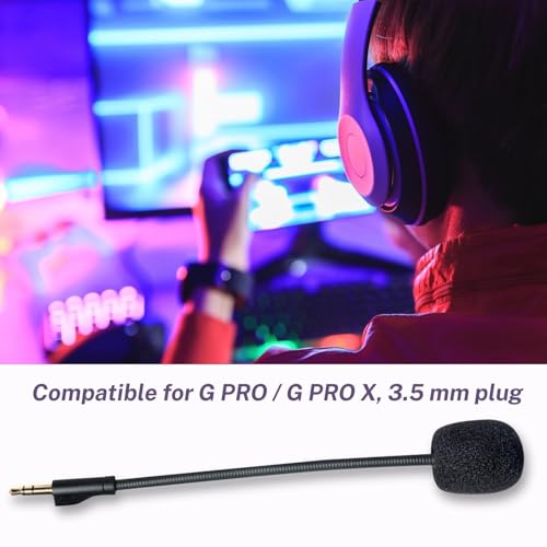 Gaming Mikrofonarm kompatibel mit G PRO/G PRO X Kabellose Gaming Headsets, abnehmbares Mikrofon mit Geräuschunterdrückung und vergoldetem 3,5 mm Stecker Bild 4