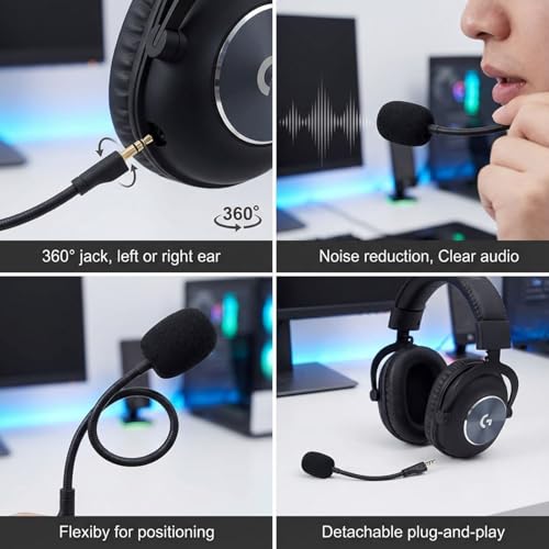 Gaming Mikrofonarm kompatibel mit G PRO/G PRO X Kabellose Gaming Headsets, abnehmbares Mikrofon mit Geräuschunterdrückung und vergoldetem 3,5 mm Stecker Bild 5