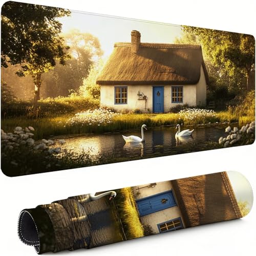 Gaming Mauspad XXL 1600x800x3mm Ländlich Mousepad, Große Speed rutschfeste Schreibtischunterlage Kabine Verbessert Präzision und Geschwindigkeit mit Stoßdämpfung für Tastatur Maus Homeoffice xg-281 Bild 1