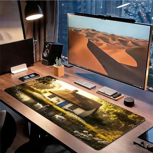 Gaming Mauspad XXL 1600x800x3mm Ländlich Mousepad, Große Speed rutschfeste Schreibtischunterlage Kabine Verbessert Präzision und Geschwindigkeit mit Stoßdämpfung für Tastatur Maus Homeoffice xg-281 Bild 3