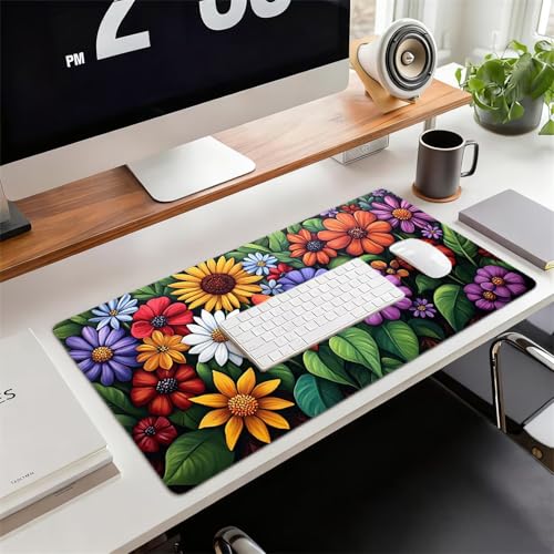 Gaming Mauspad XXL 1600x800x3mm Blumen Mousepad, Große Speed rutschfeste Schreibtischunterlage Anlage Verbessert Präzision und Geschwindigkeit mit Stoßdämpfung für Tastatur und Maus Homeoffice xg-287 Bild 2