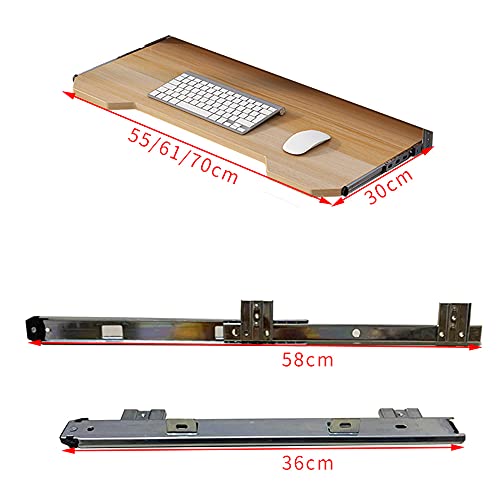 Ergonomische Ablage für Tastatur und Maus unter dem Schreibtisch mit ausziehbarer Schublade, 71,1 cm, Teakfarben, verstellbare Höhe, perfekt für Heimbüro oder Gaming-Setup Bild 2