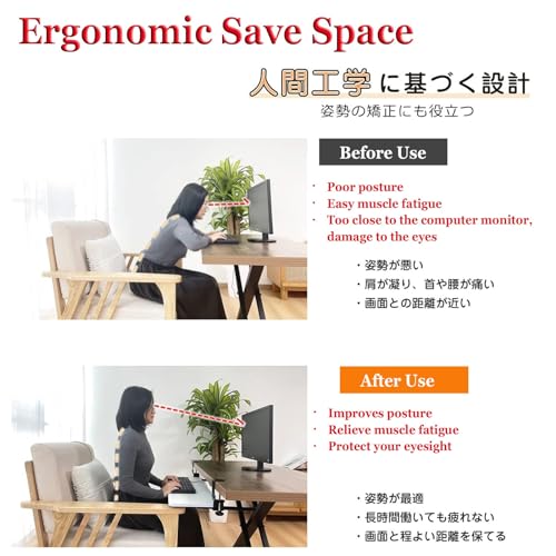 Tastaturablage unter dem Schreibtisch, ausziehbare Schublade, unterstützt 25 kg, verbessert, Maus-Plattform, perfekt für Home Office & Gaming Setup Bild 3