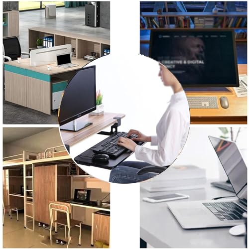 Tastaturablage unter dem Schreibtisch, ausziehbare Schublade, unterstützt 25 kg, verbessert, Maus-Plattform, perfekt für Home Office & Gaming Setup Bild 7