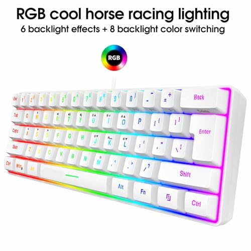 Jectse RGB-Gaming-Tastatur und Maus-Kombination mit Hintergrundbeleuchtung, USB-Kabel, eine Maximale Geschwindigkeit von 6400 für Swift, für Laptop-PC-Computerspiele und Arbeit (Weißes Set) Bild 7
