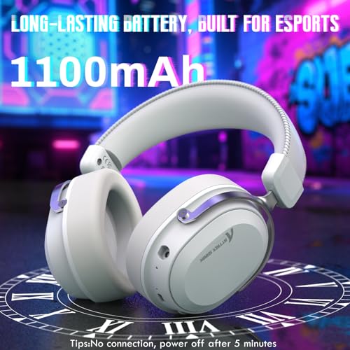 ATTACK SHARK L30PRO Kabelloses Gaming-Headset, 7.1 Surround Sound, EQ-Modi, 50-mm-Treiber, Tri-Modus, 1100-mAh-Akku, Over-Ear-Headset mit Abnehmbarem Noise-Cancelling-Mikrofon für PC - Weiß Bild 6