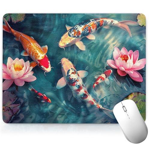 Schreibtischunterlage mit Fischmotiv, buntes Kunst-Mauspad, Computer-Tastatur, Gaming-Mauspad, wasserdichter Schreibtischschutz und Abdeckung, dekoratives PU-Leder, Laptop-Mauspad, Bürodekoration, 20 Bild 1
