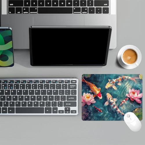 Schreibtischunterlage mit Fischmotiv, buntes Kunst-Mauspad, Computer-Tastatur, Gaming-Mauspad, wasserdichter Schreibtischschutz und Abdeckung, dekoratives PU-Leder, Laptop-Mauspad, Bürodekoration, 20 Bild 7