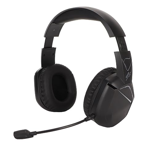 Cryfokt Gaming-Headset mit Cooler RGB-Beleuchtung, Geringe Latenz, Geräuschunterdrückung, 2,4 G Kabelloses Stereo-Headset für Gamer, ABS, Schwarz Bild 5