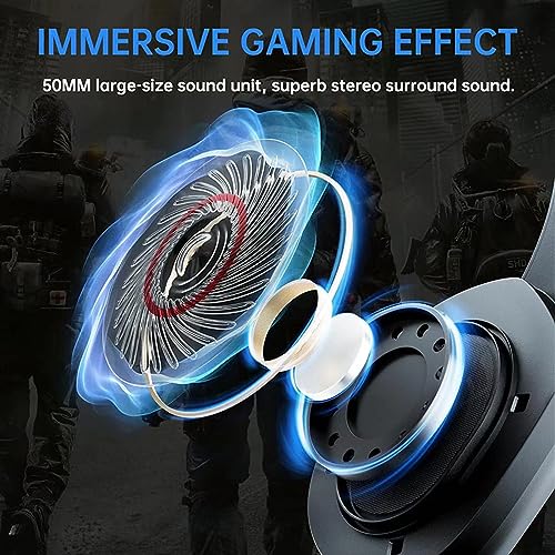 Gaming-Headset mit Cooler RGB-Beleuchtung, Geringe Latenz, Geräuschunterdrückung, 2,4 G Kabelloses Stereo-Headset für Gamer, ABS, Schwarz Bild 2